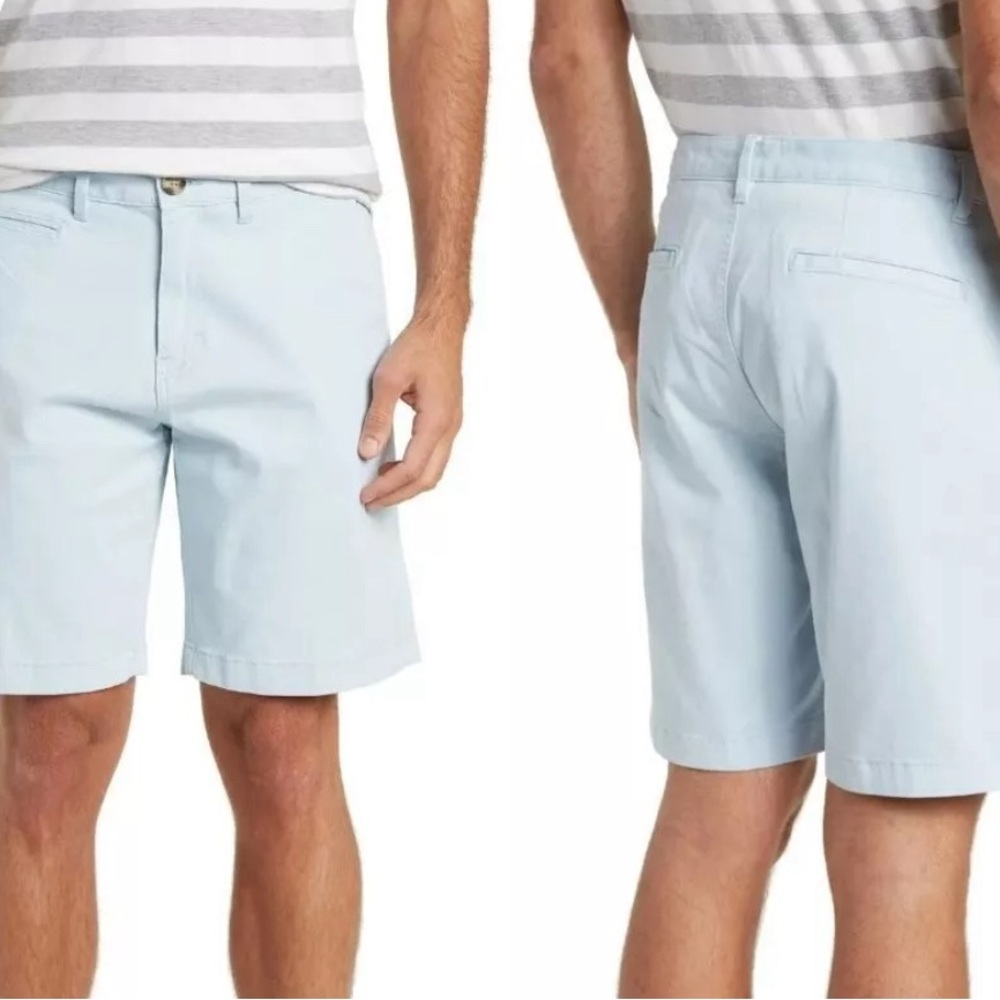 14th & Union Wallin Stretch Twill Chino Shorts Blue Skyway 38